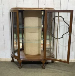 Pamono Vintage English Display Cabinet in Walnut, 1950s New