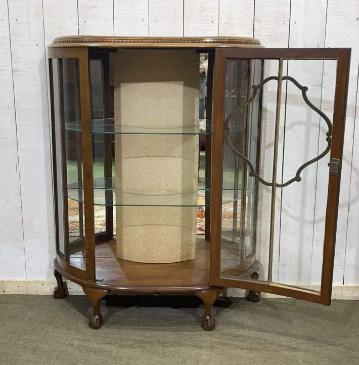 Pamono Vintage English Display Cabinet in Walnut, 1950s New