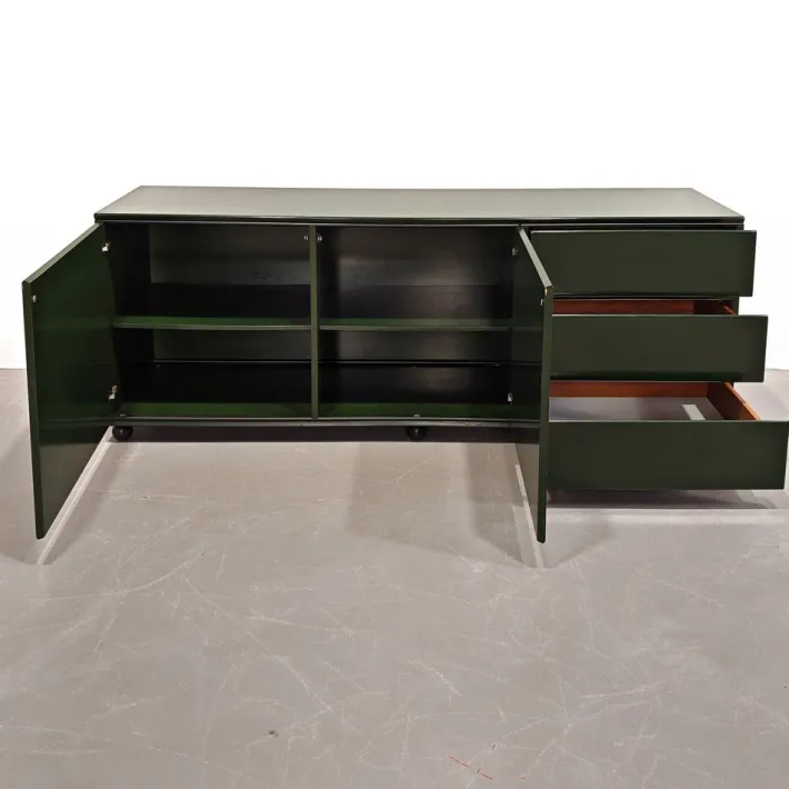 Pamono Vintage English Space Age Green Lacquered Sideboard, 1970s Outlet