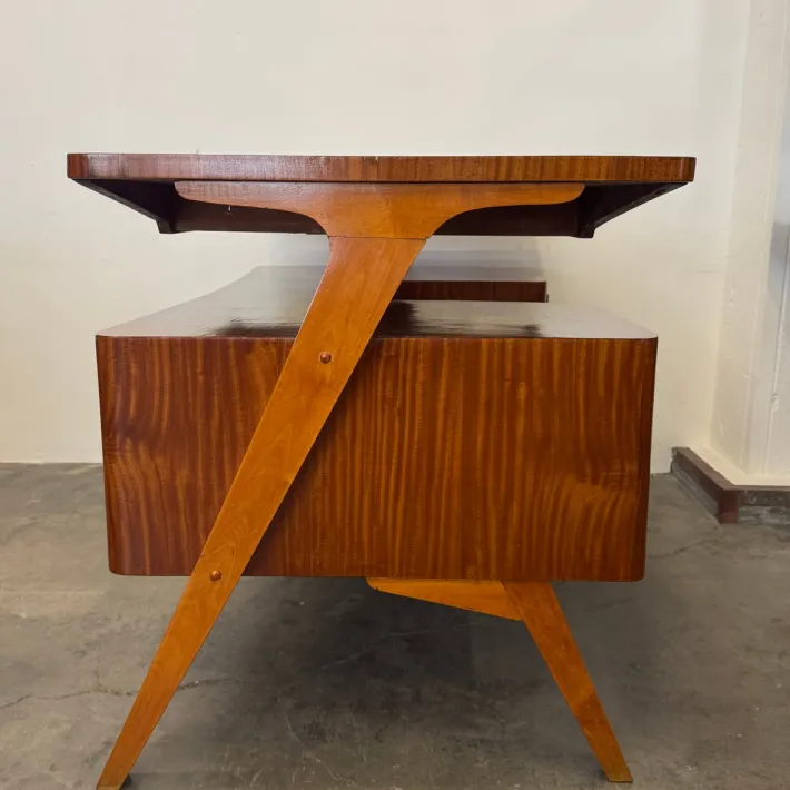 Pamono Vintage Exotic Wood Desk, 1950s Hot