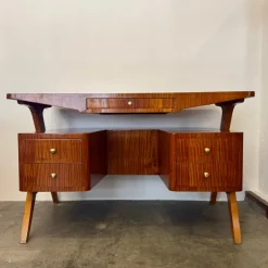 Pamono Vintage Exotic Wood Desk, 1950s Hot