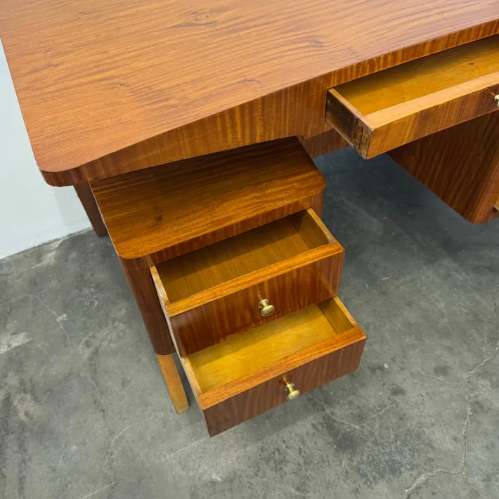 Pamono Vintage Exotic Wood Desk, 1950s Hot
