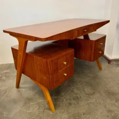 Pamono Vintage Exotic Wood Desk, 1950s Hot