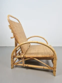 Pamono Vintage Extendable Deck Chair in Rattan, 1960 Clearance