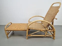 Pamono Vintage Extendable Deck Chair in Rattan, 1960 Clearance