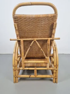Pamono Vintage Extendable Deck Chair in Rattan, 1960 Clearance