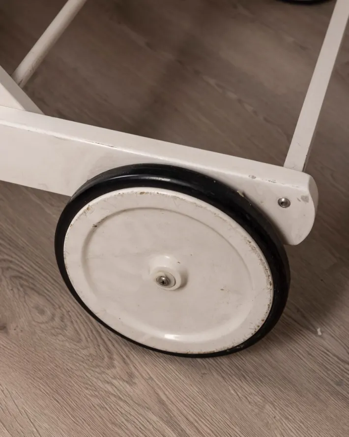 Pamono Vintage Fabric Deck Chairs and Trolley by Clara Agnelli Per Reguitti for Fratelli Reguitti, 1970s, Set of 4 Clearance