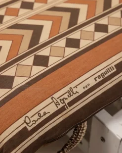 Pamono Vintage Fabric Deck Chairs and Trolley by Clara Agnelli Per Reguitti for Fratelli Reguitti, 1970s, Set of 4 Clearance