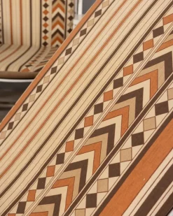 Pamono Vintage Fabric Deck Chairs and Trolley by Clara Agnelli Per Reguitti for Fratelli Reguitti, 1970s, Set of 4 Clearance