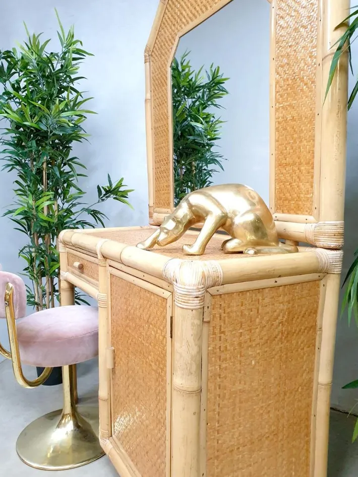 Pamono Vintage Faux Bamboo Dressing Table, 1980s Outlet