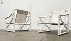 Pamono Vintage Faux Bamboo Lounge Chairs and Table from Kettal, Spain, 1980s, Set of 3 Best