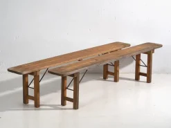 Pamono Vintage Folding Benches in Pine, 1950