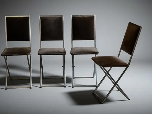 Pamono Vintage Folding Bridge Table and Chairs by Christian Dior, Italy, 1970s, Set of 5 Hot