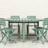 Pamono Vintage Folding Garden Set in Blue Painted Wood, 1970s, Set of 5 Sale