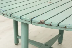 Pamono Vintage Folding Garden Set in Blue Painted Wood, 1970s, Set of 5 Sale