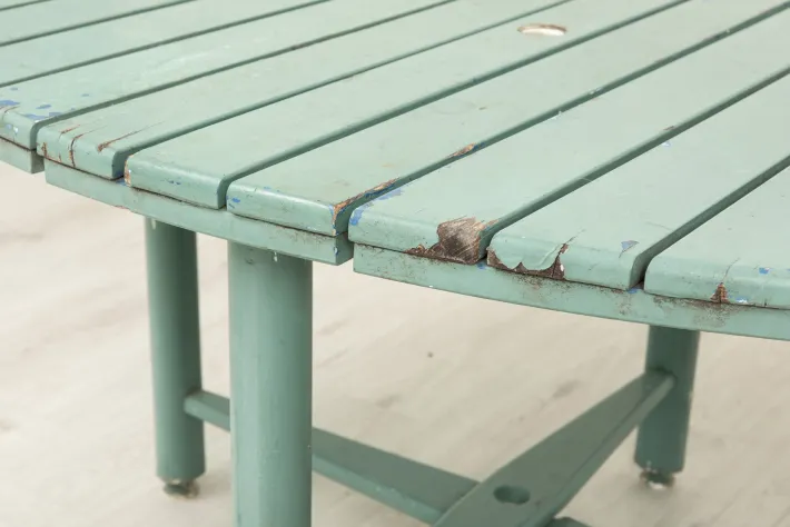 Pamono Vintage Folding Garden Set in Blue Painted Wood, 1970s, Set of 5 Sale