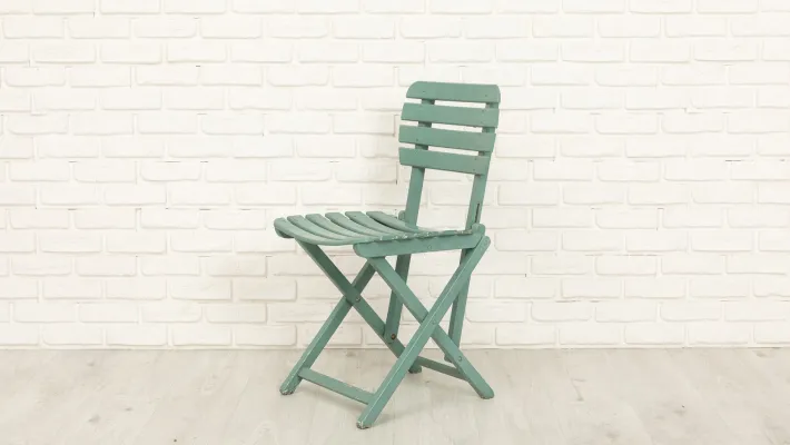 Pamono Vintage Folding Garden Set in Blue Painted Wood, 1970s, Set of 5 Sale