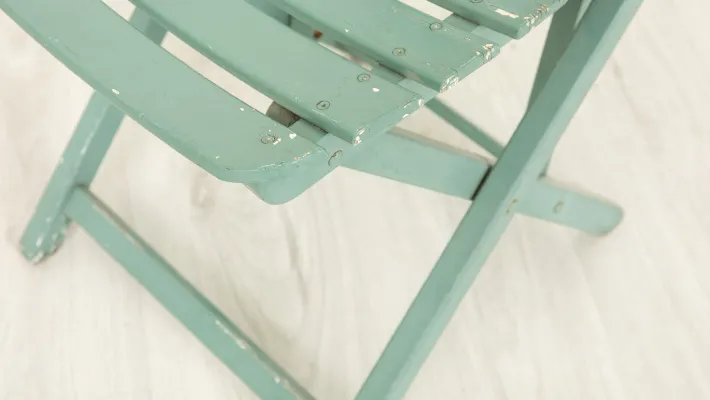 Pamono Vintage Folding Garden Set in Blue Painted Wood, 1970s, Set of 5 Sale