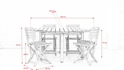 Pamono Vintage Folding Garden Set in Blue Painted Wood, 1970s, Set of 5 Sale