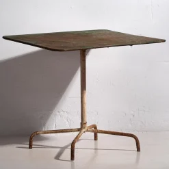 Pamono Vintage Folding Garden Table with Green Patina, 1920
