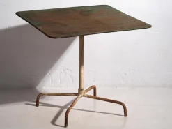 Pamono Vintage Folding Garden Table with Green Patina, 1920