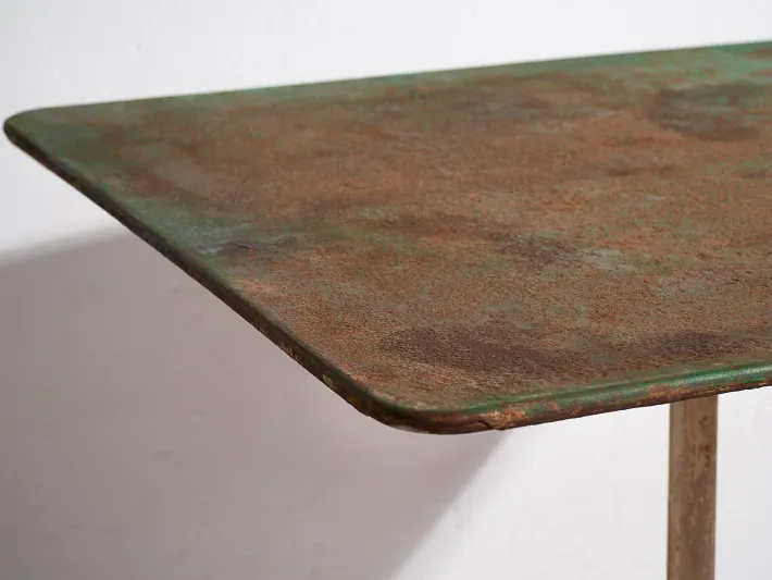 Pamono Vintage Folding Garden Table with Green Patina, 1920