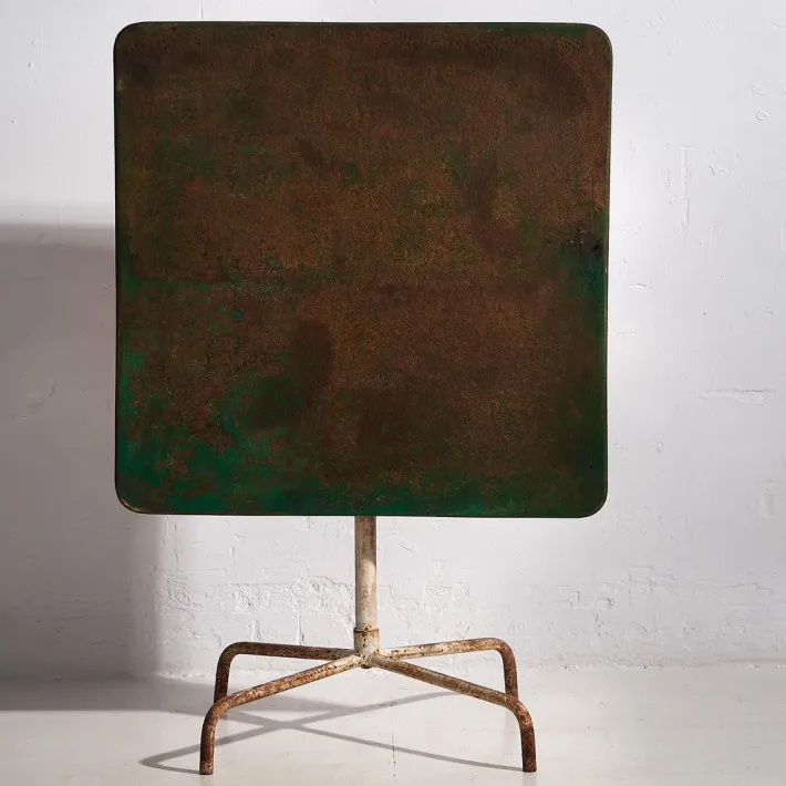 Pamono Vintage Folding Garden Table with Green Patina, 1920