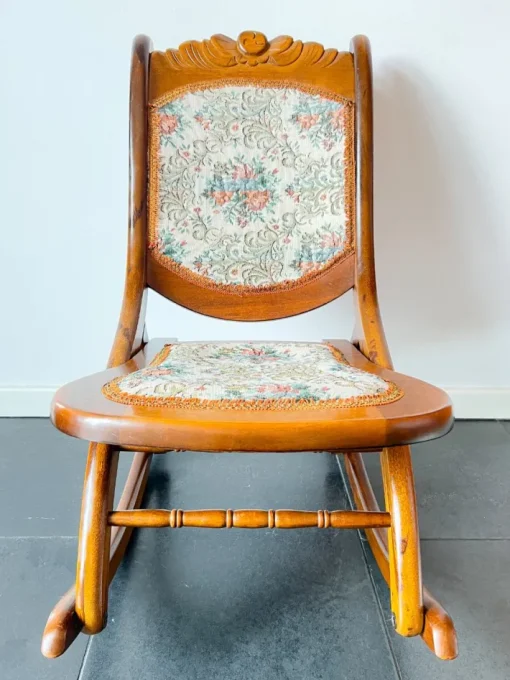 Pamono Vintage Folding Rocking Chair with Gobelin, 1950s New