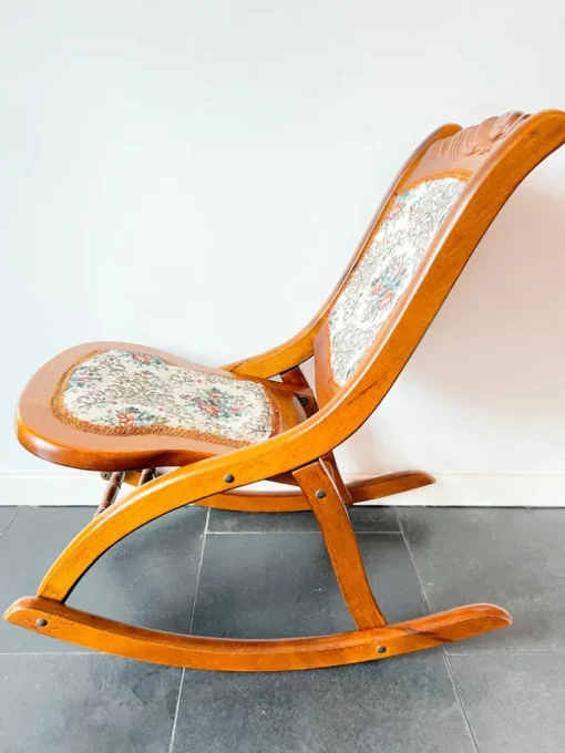 Pamono Vintage Folding Rocking Chair with Gobelin, 1950s New