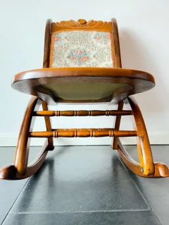 Pamono Vintage Folding Rocking Chair with Gobelin, 1950s New
