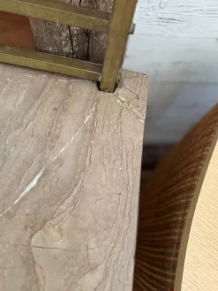 Pamono Vintage French Art Deco Vanity Table in Brass and Marble, 1940s Hot