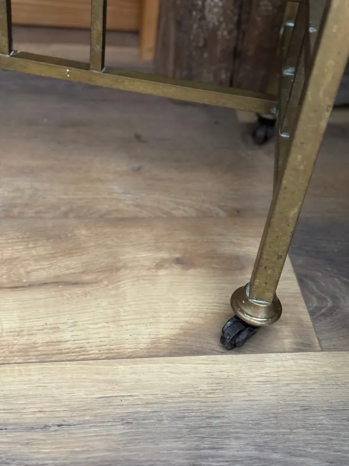 Pamono Vintage French Art Deco Vanity Table in Brass and Marble, 1940s Hot