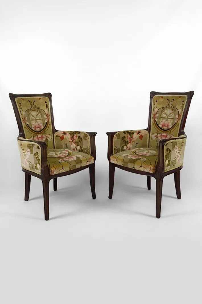 Pamono Vintage French Art Nouveau Salon Set by Eugéne Gaillard, 1900, Set of 3 Hot
