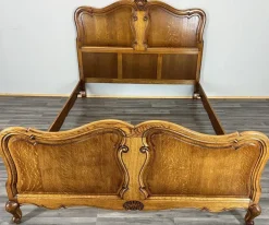 Pamono Vintage French Bed Frame in Oak