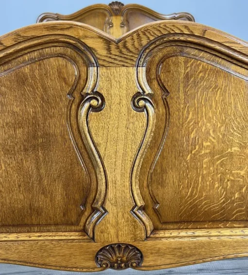 Pamono Vintage French Bed Frame in Oak