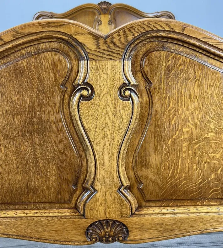 Pamono Vintage French Bed Frame in Oak