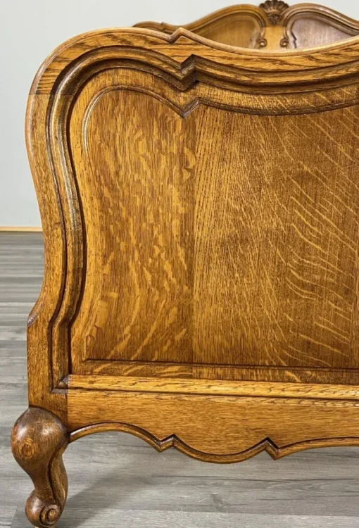 Pamono Vintage French Bed Frame in Oak