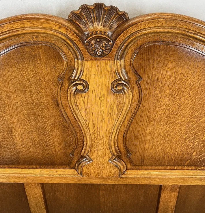 Pamono Vintage French Bed Frame in Oak