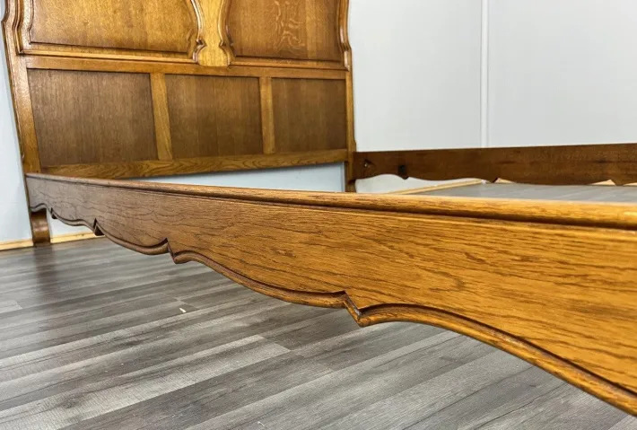 Pamono Vintage French Bed Frame in Oak