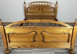 Pamono Vintage French Bed Frame in Oak Best