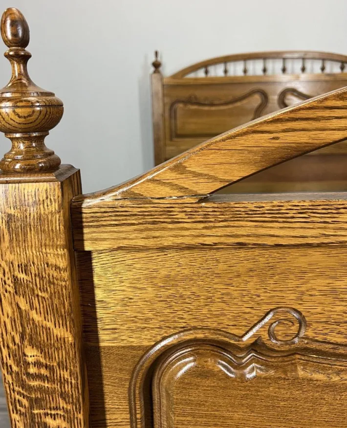 Pamono Vintage French Bed Frame in Oak Best