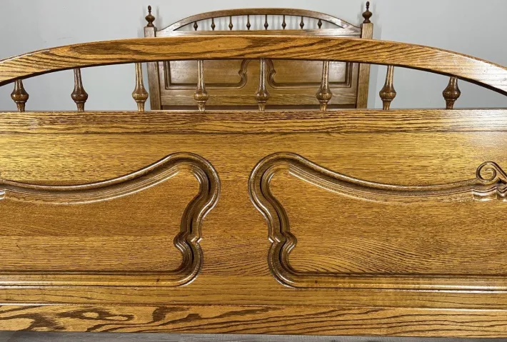 Pamono Vintage French Bed Frame in Oak Best