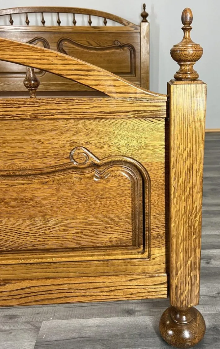 Pamono Vintage French Bed Frame in Oak Best