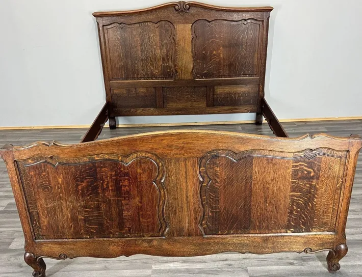 Pamono Vintage French Bed Frame in Oak Sale