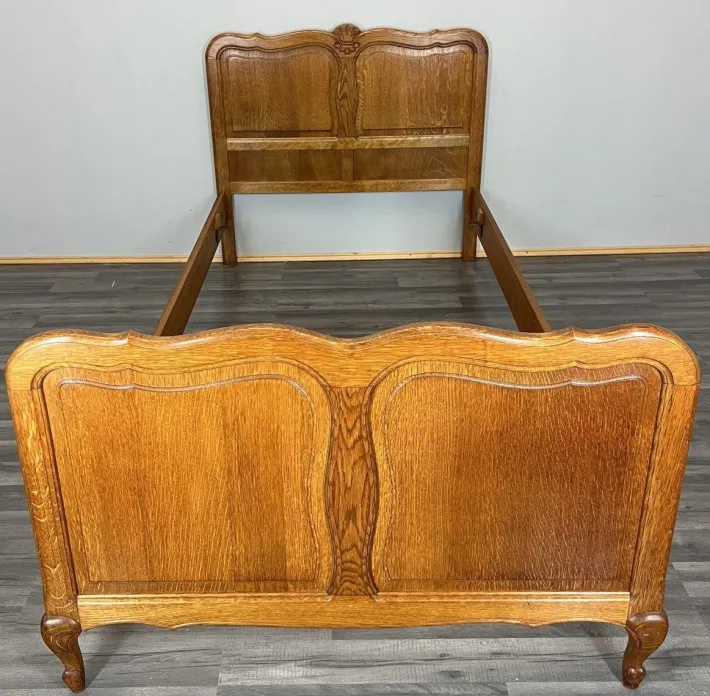 Pamono Vintage French Bed Frame in Oak New