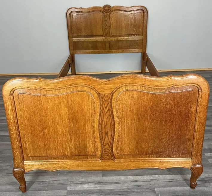 Pamono Vintage French Bed Frame in Oak New