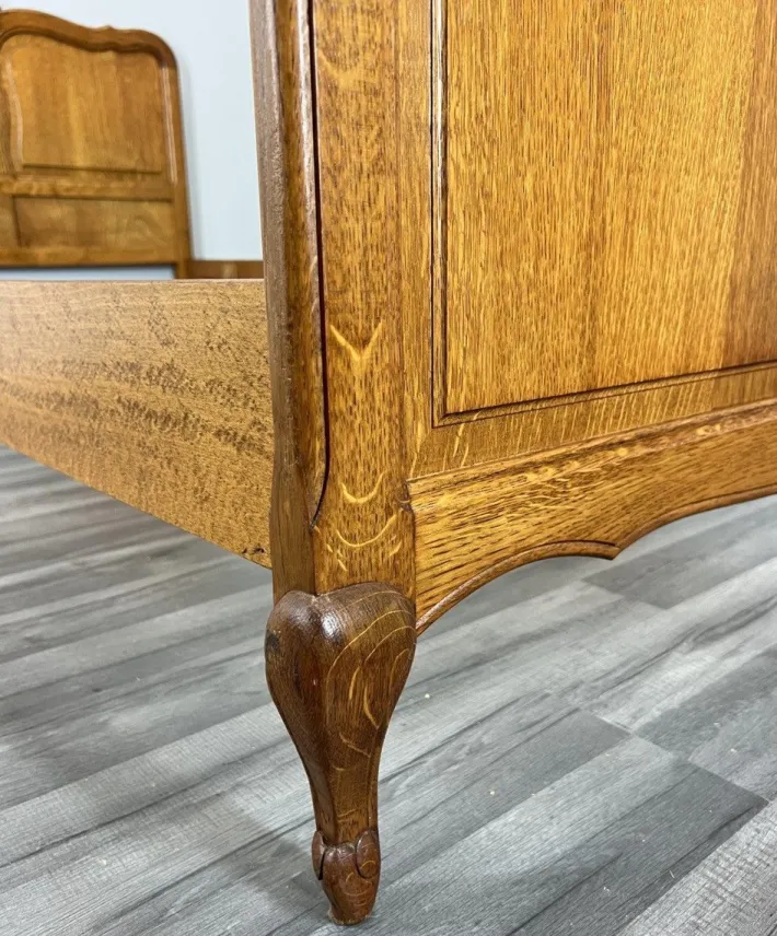 Pamono Vintage French Bed Frame in Oak New