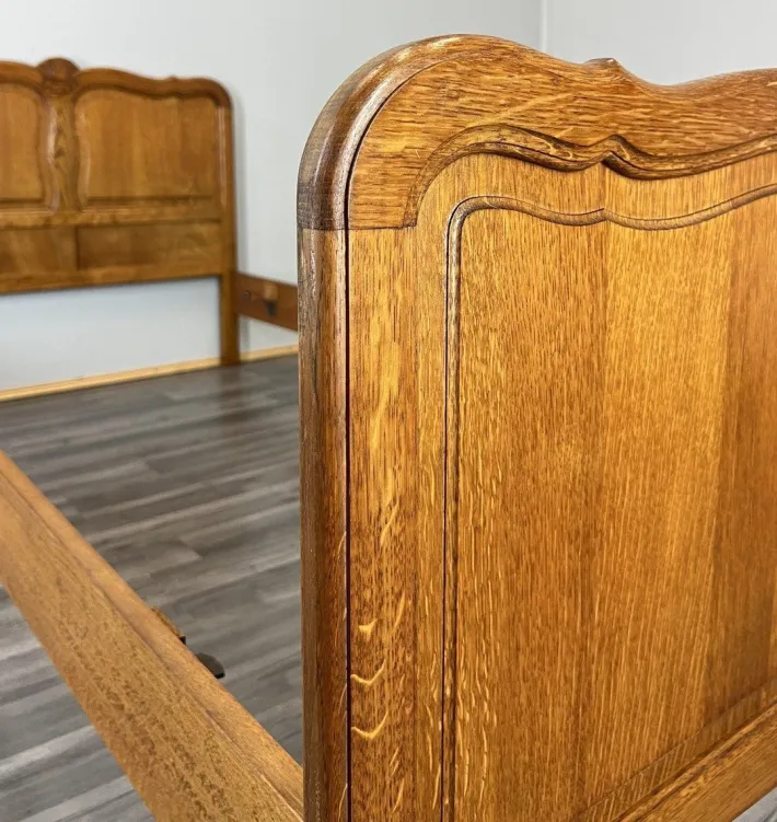 Pamono Vintage French Bed Frame in Oak New