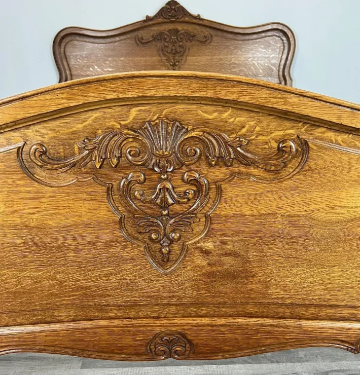 Pamono Vintage French Bed Frame in Oak Outlet
