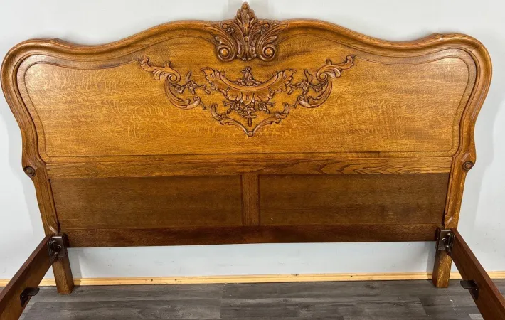 Pamono Vintage French Bed Frame in Oak New
